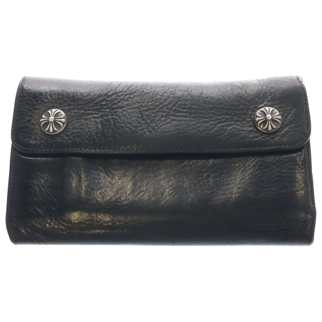 CHROME HEARTS(クロムハーツ) WAVE ウェーブ レザーウォレット 財布 ブラックBCA375