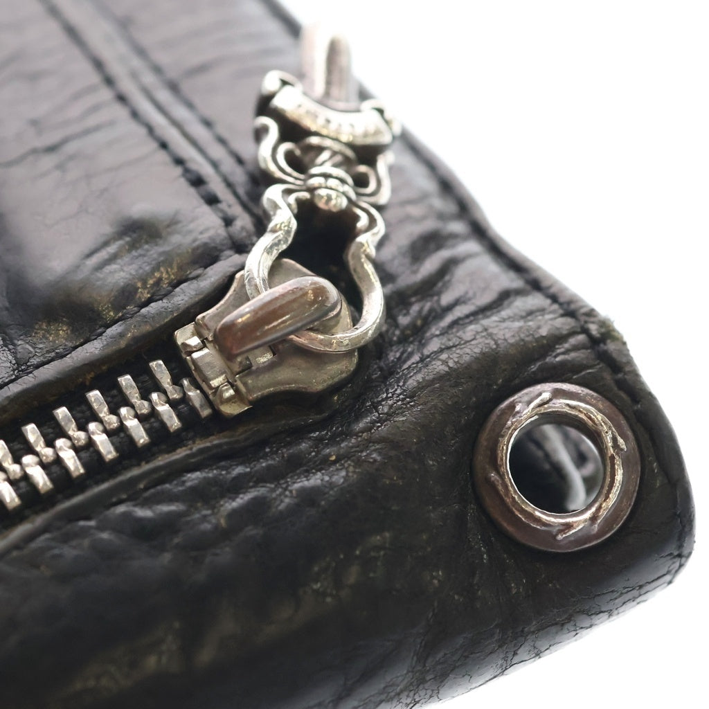 CHROME HEARTS(クロムハーツ) WAVE ウェーブ レザーウォレット 財布 ブラックBCA375