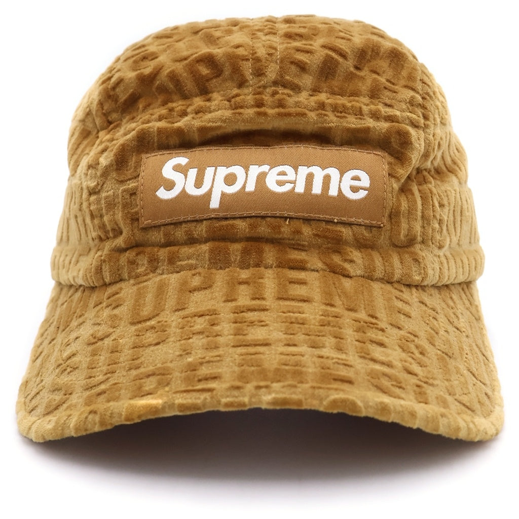SUPREME(シュプリーム) 21AW Velvet Pattern Camp Cap ヴェルヴェット パターン キャンプキャップ 帽子 ブラウン