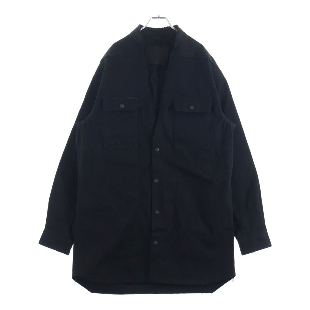 Rick Owens DRKSHDW(リックオウエンス ダークシャドウ) 22AW CUT OUT JUMBO OUTERSHIRT カットアウトジャンボアウターシャツ デニムジャケット ブラック RR02B2705-HBLKJP