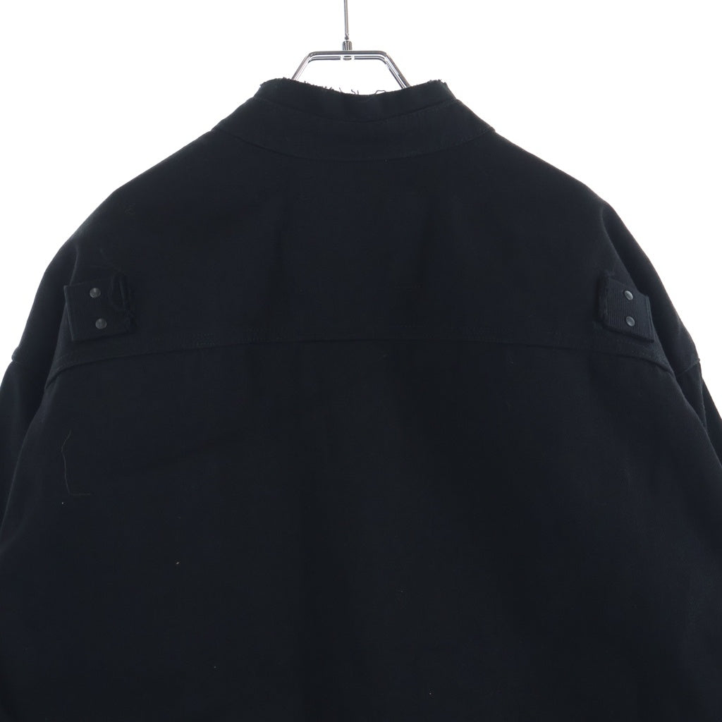 Rick Owens DRKSHDW(リックオウエンス ダークシャドウ) 22AW CUT OUT JUMBO OUTERSHIRT カットアウトジャンボアウターシャツ デニムジャケット ブラック RR02B2705-HBLKJP