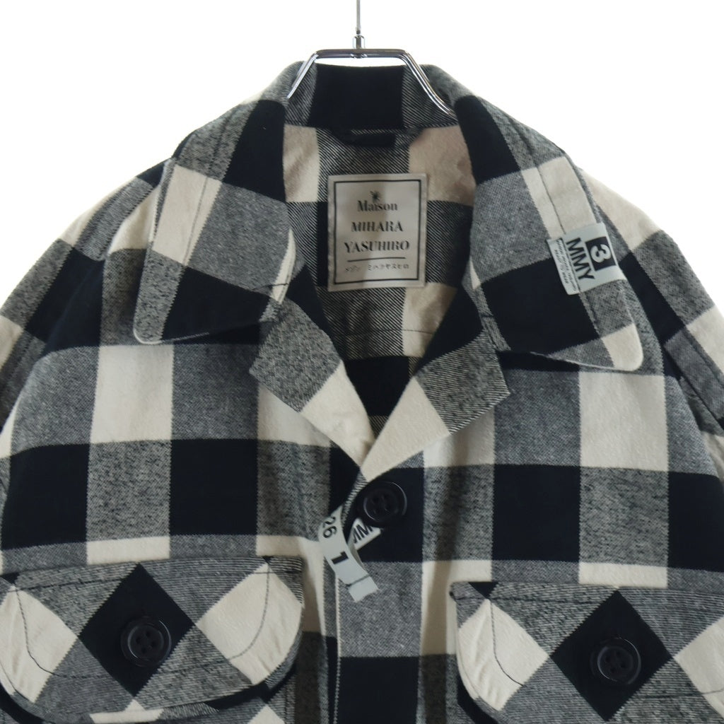 MAISON MIHARAYASUHIRO(メゾンミハラヤスヒロ) Amateur Sewn Like Check Shirt チェック柄 フランネル長袖シャツ ブラック/ホワイト A15SH086