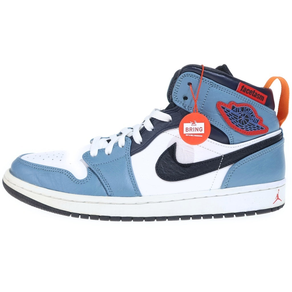 NIKE(ナイキ) ×FACETASM Air Jordan 1 Mid White/Navy CU2802-100 ×ファセッタズム エアジョーダン1 ミッド ハイカットスニーカー シューズ US10/28.0cm ホワイト/ネイビー