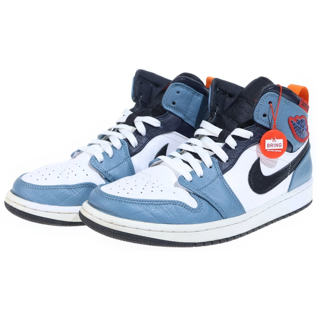 NIKE(ナイキ) ×FACETASM Air Jordan 1 Mid White/Navy CU2802-100 ×ファセッタズム エアジョーダン1 ミッド ハイカットスニーカー シューズ US10/28.0cm ホワイト/ネイビー