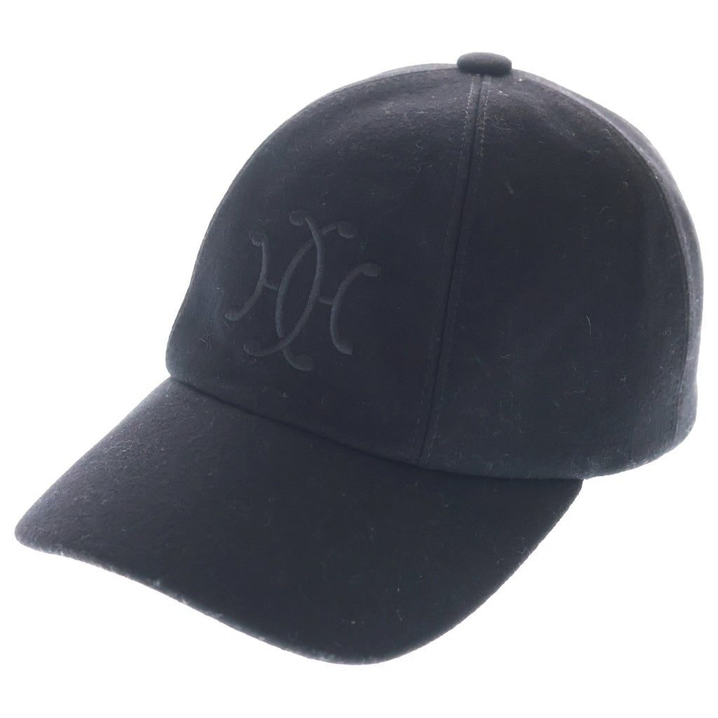 HERMES(エルメス) Cashmere Logo Cap カシミヤ ロゴ ベースボールキャップ ブラック