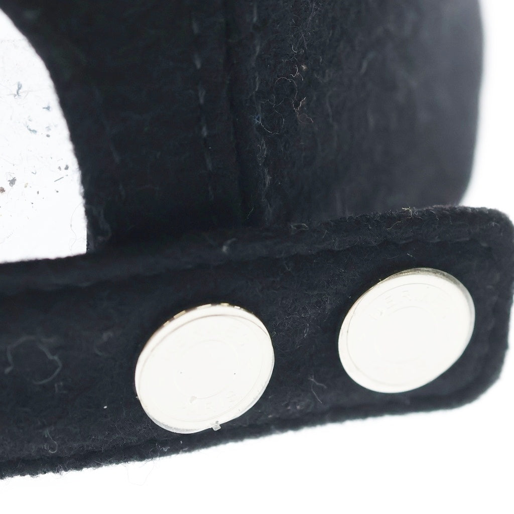 HERMES(エルメス) Cashmere Logo Cap カシミヤ ロゴ ベースボールキャップ ブラック