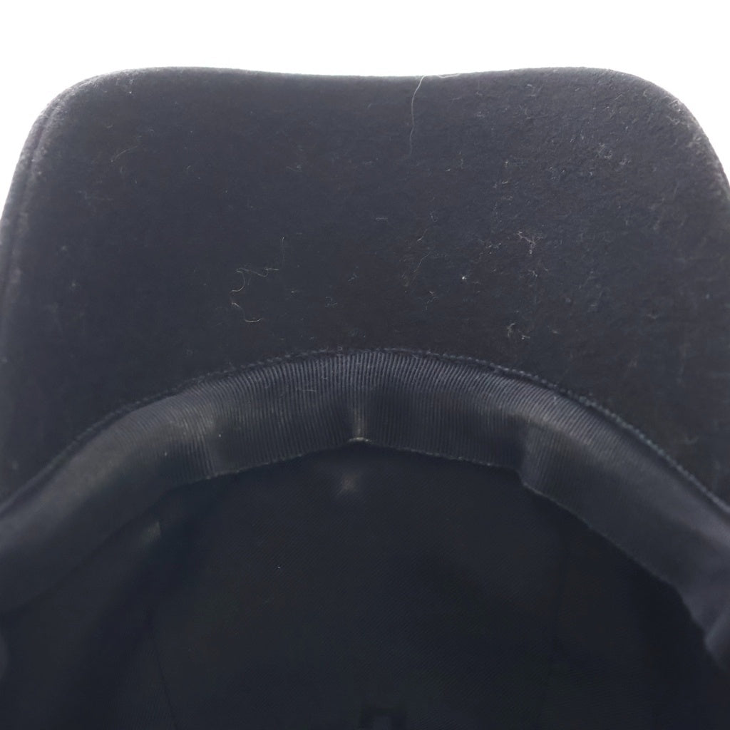 HERMES(エルメス) Cashmere Logo Cap カシミヤ ロゴ ベースボールキャップ ブラック