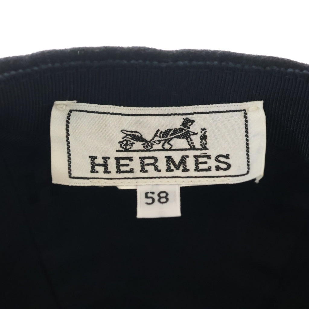 HERMES(エルメス) Cashmere Logo Cap カシミヤ ロゴ ベースボールキャップ ブラック