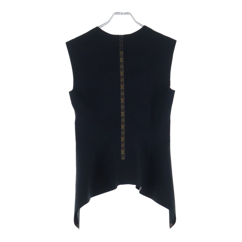 LOUIS VUITTON(ルイヴィトン) Peplum Tank Top モノグラム ペプラム ノースリーブ タンクトップ ブラウス ブラック/ブラウン 1A7VTN レディース