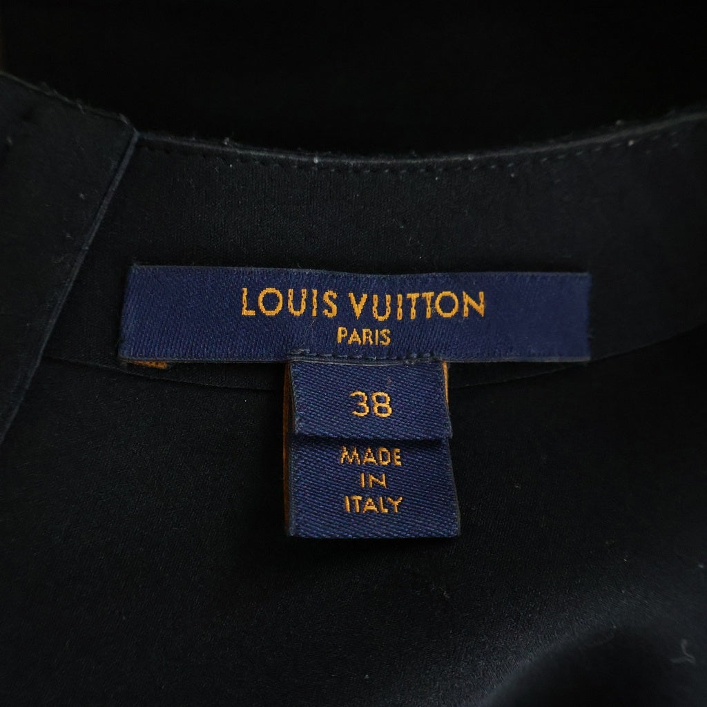 LOUIS VUITTON(ルイヴィトン) Peplum Tank Top モノグラム ペプラム ノースリーブ タンクトップ ブラウス ブラック/ブラウン 1A7VTN レディース