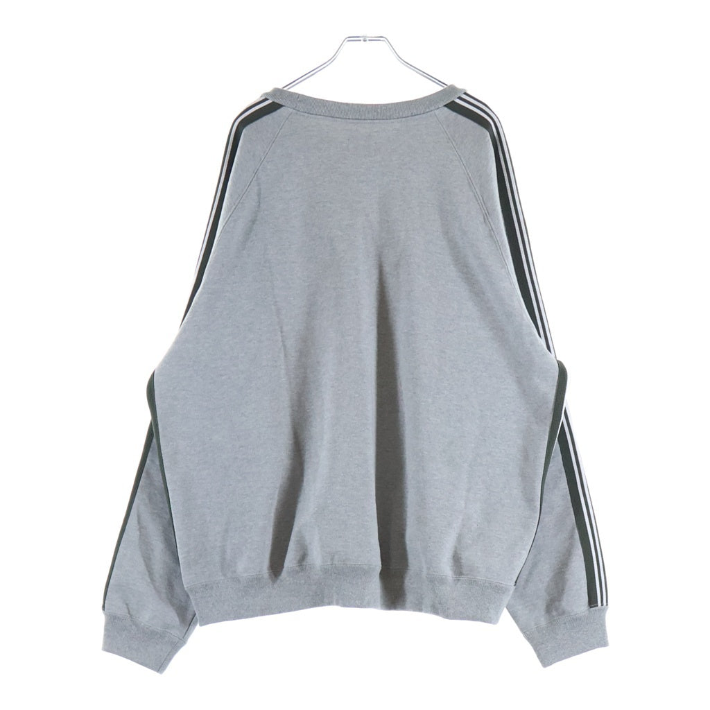 Needles(ニードルス) ×THE GALLERY BOX H.D.TRACK CREWNECK SHIRT ザギャラリーボックス サイドライン パピヨン刺繍 トラッククルーネックトレーナー スウェット グレー RW1705