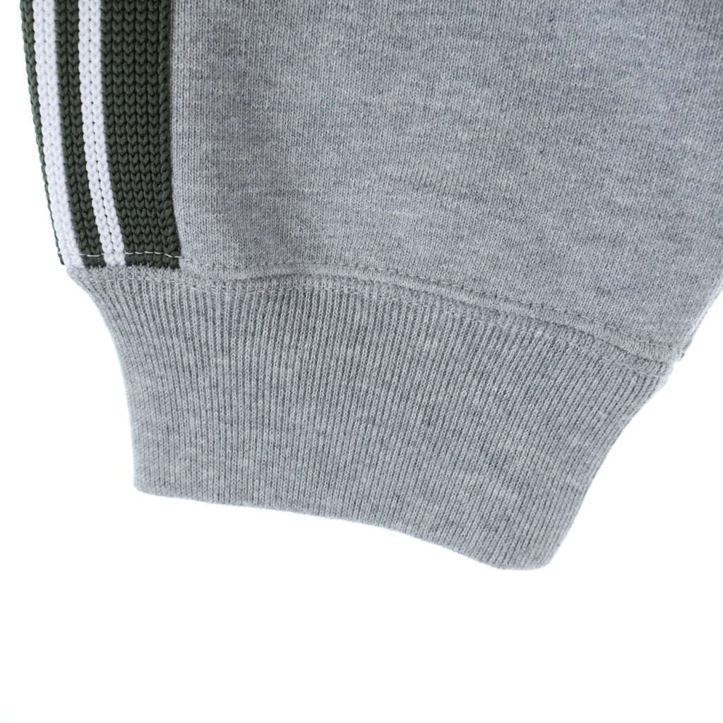 Needles(ニードルス) ×THE GALLERY BOX H.D.TRACK CREWNECK SHIRT ザギャラリーボックス サイドライン パピヨン刺繍 トラッククルーネックトレーナー スウェット グレー RW1705