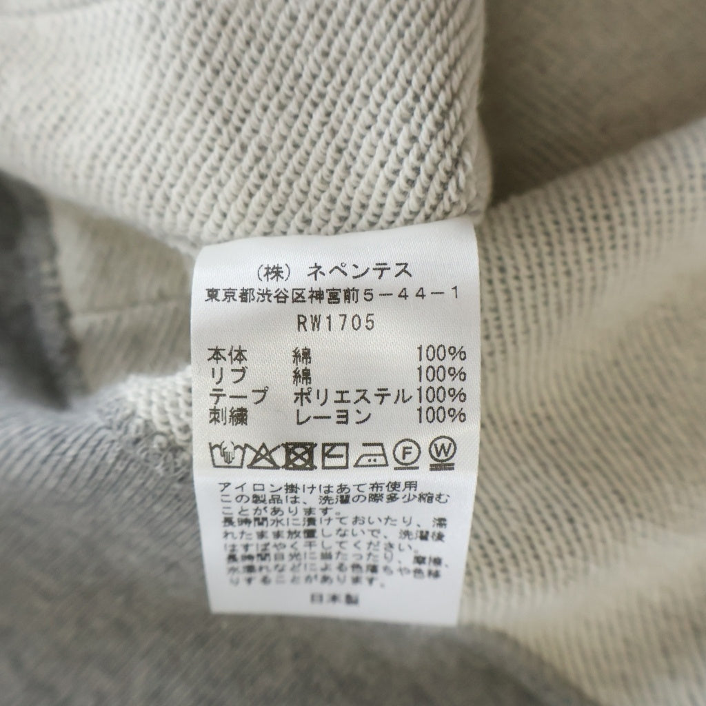 Needles(ニードルス) ×THE GALLERY BOX H.D.TRACK CREWNECK SHIRT ザギャラリーボックス サイドライン パピヨン刺繍 トラッククルーネックトレーナー スウェット グレー RW1705
