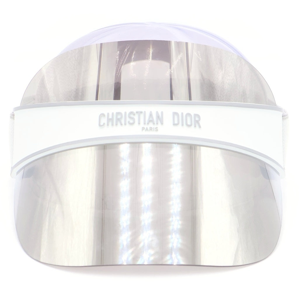 Christian Dior MONSIEUR(クリスチャンディオールムッシュ) Dior Club V1U Silver Mirror Efffect Visor サンバイザー フロントロゴ ホワイト