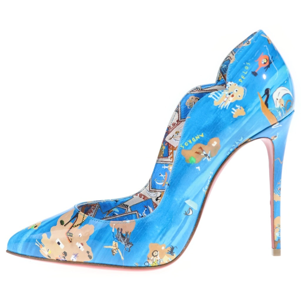 CHRISTIAN LOUBOUTIN(クリスチャンルブタン) Hot Chick Odyssey Pumps ホット チック オデッセイ パンプス 総柄 ブルー レディース