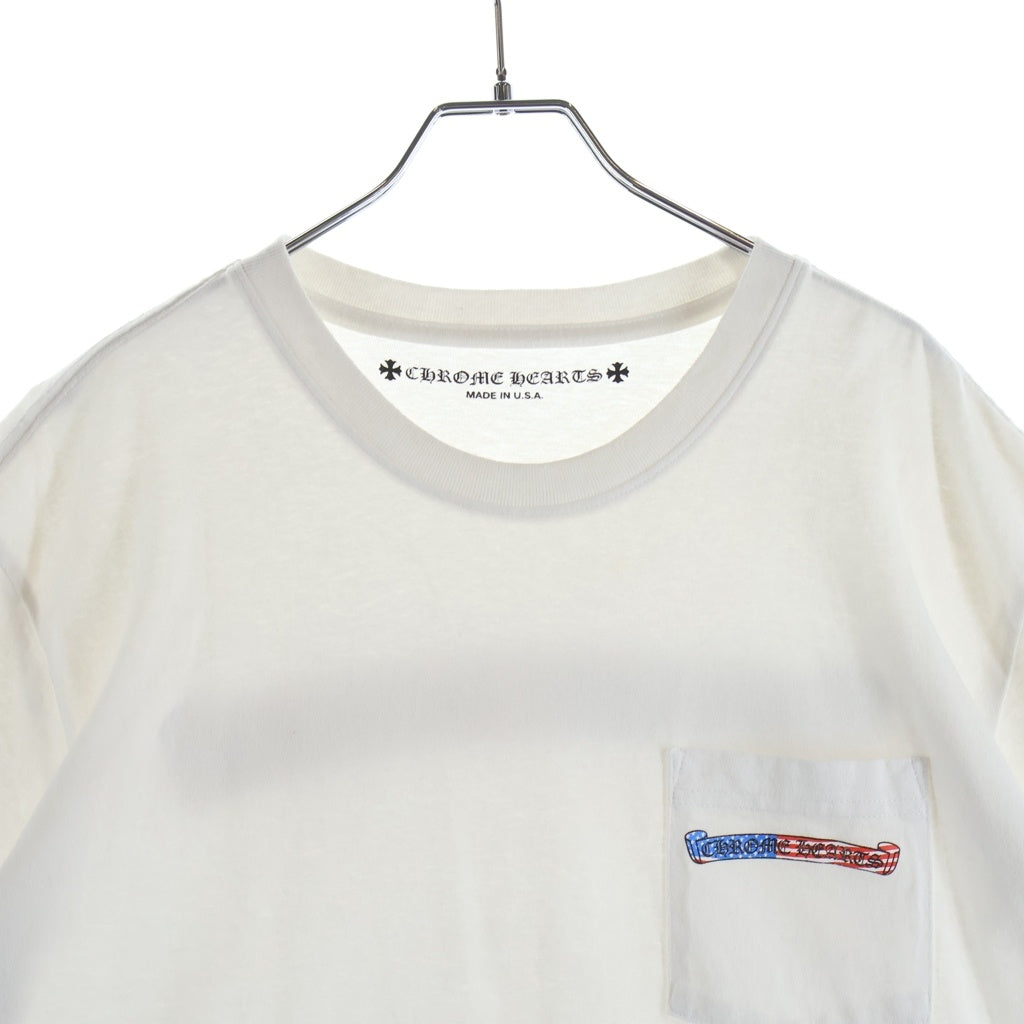 CHROME HEARTS(クロムハーツ) American Back Scroll Label Logo Tee S/S 英字ロゴ バックアメリカンスクロールラベルプリント 半袖Tシャツカットソー ホワイト