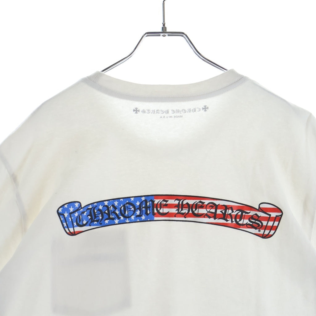 CHROME HEARTS(クロムハーツ) American Back Scroll Label Logo Tee S/S 英字ロゴ バックアメリカンスクロールラベルプリント 半袖Tシャツカットソー ホワイト