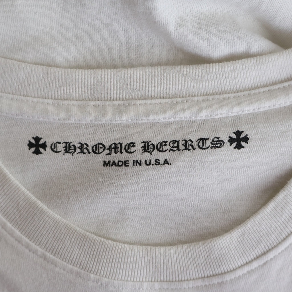 CHROME HEARTS(クロムハーツ) American Back Scroll Label Logo Tee S/S 英字ロゴ バックアメリカンスクロールラベルプリント 半袖Tシャツカットソー ホワイト