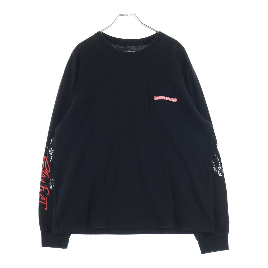 CHROME HEARTS(クロムハーツ) ×MATTY BOY STAYFAST RACE TEAM SWEAT グラフィックプリント クルーネック 長袖Tシャツ ブラック