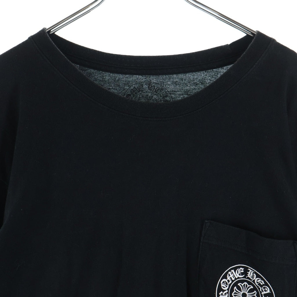 CHROME HEARTS(クロムハーツ) グラデーションロゴプリント ハリウッド限定 袖フローラル ホースシュー 長袖Tシャツ カットソー ブラック