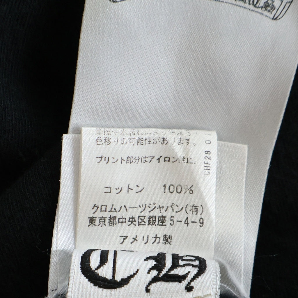 CHROME HEARTS(クロムハーツ) グラデーションロゴプリント ハリウッド限定 袖フローラル ホースシュー 長袖Tシャツ カットソー ブラック