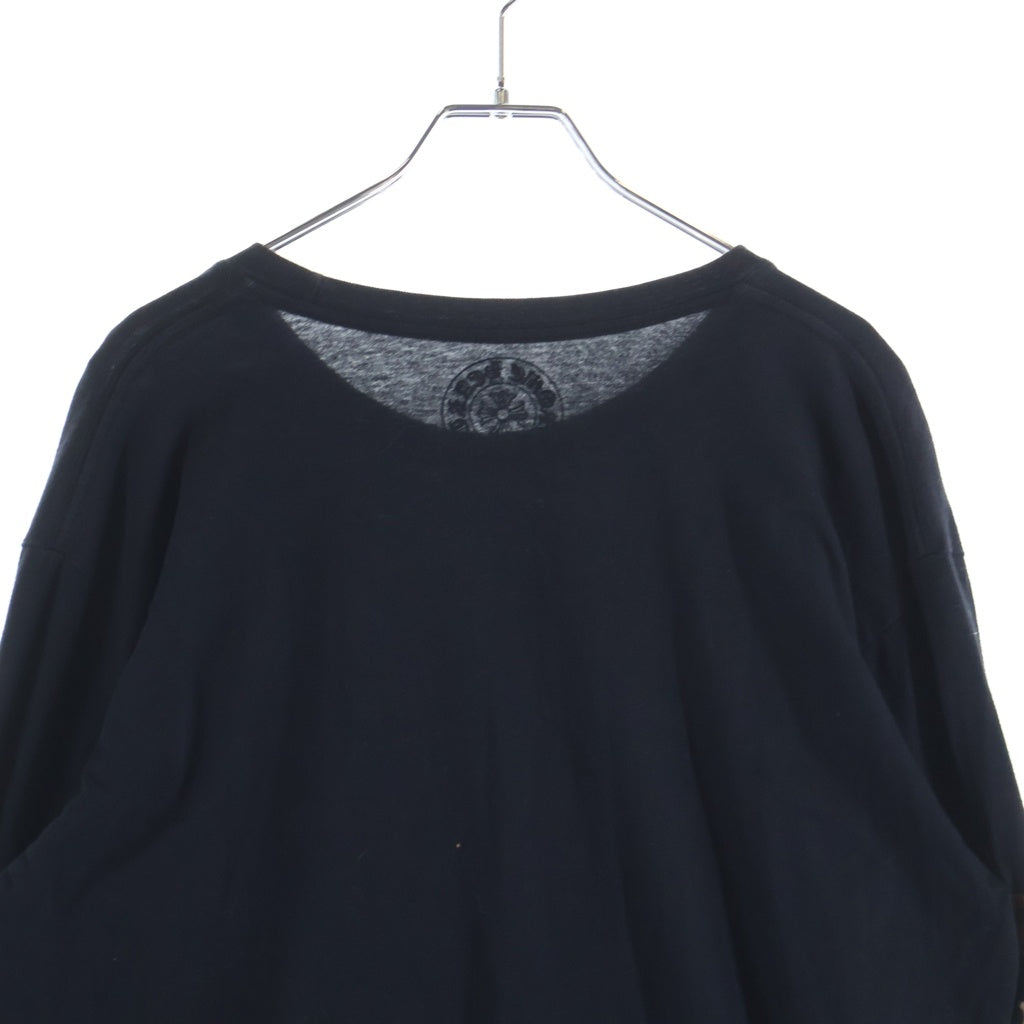 CHROME HEARTS(クロムハーツ) Neck Logo L/S Tee ネックロゴプリント長袖Tシャツ カットソー ブラック/ブラウン