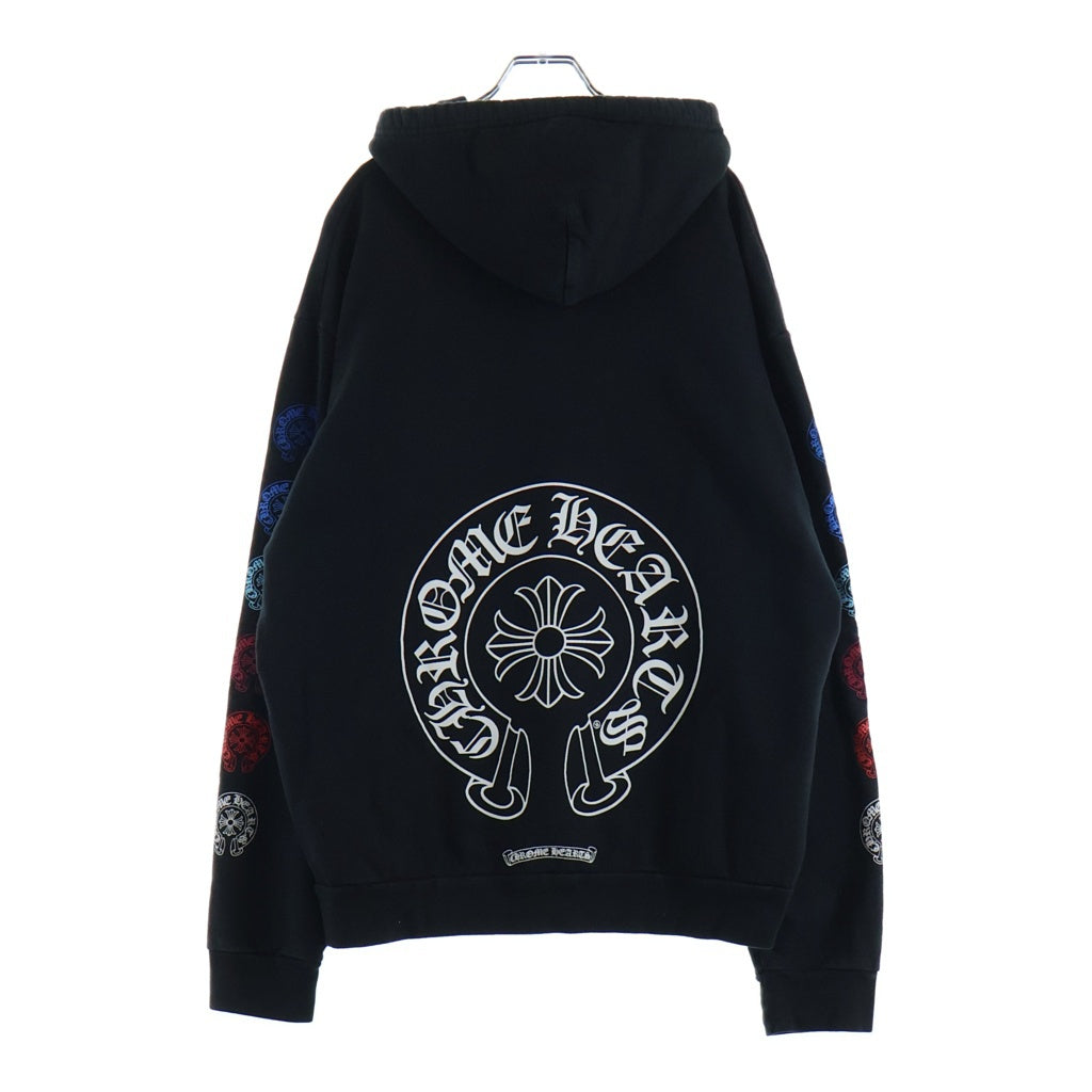 CHROME HEARTS(クロムハーツ) Multi Color Horseshoe Pullover Hoodie マルチカラー スリーブホースシューロゴ プルオーバーパーカー フーディー ブラック