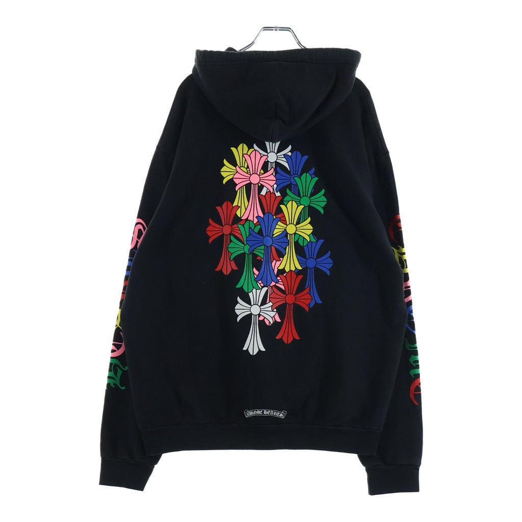 CHROME HEARTS(クロムハーツ) MLTCOL CEM CRS HD PLVR マルチカラーセメタリークロスプリントプルオーバーパーカー フーディー ブラック