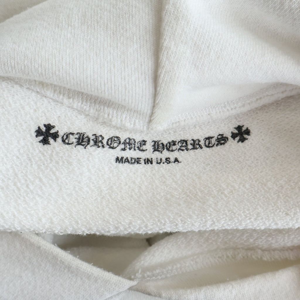 CHROME HEARTS(クロムハーツ) American Flag Back Scroll Logo Label Pullover Sweatshirt 星条旗 アメリカンフラッグ プルオーバーパーカー フーディー ホワイト