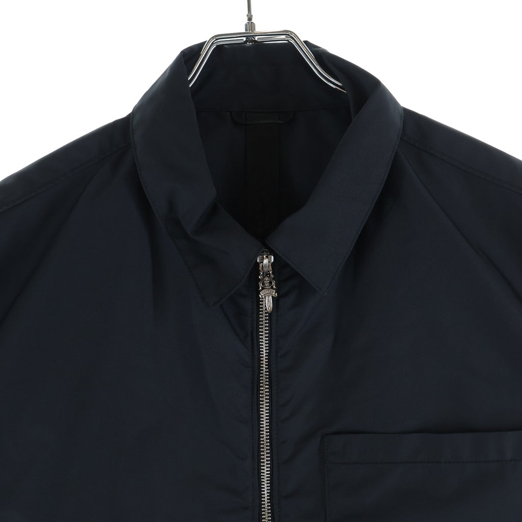 CHROME HEARTS(クロムハーツ) Y NOT Carpenter Leather Pocket Nylon Zip S/S Shirts ワイノット カーペンター レザーポケット 半袖シャツ ブラック