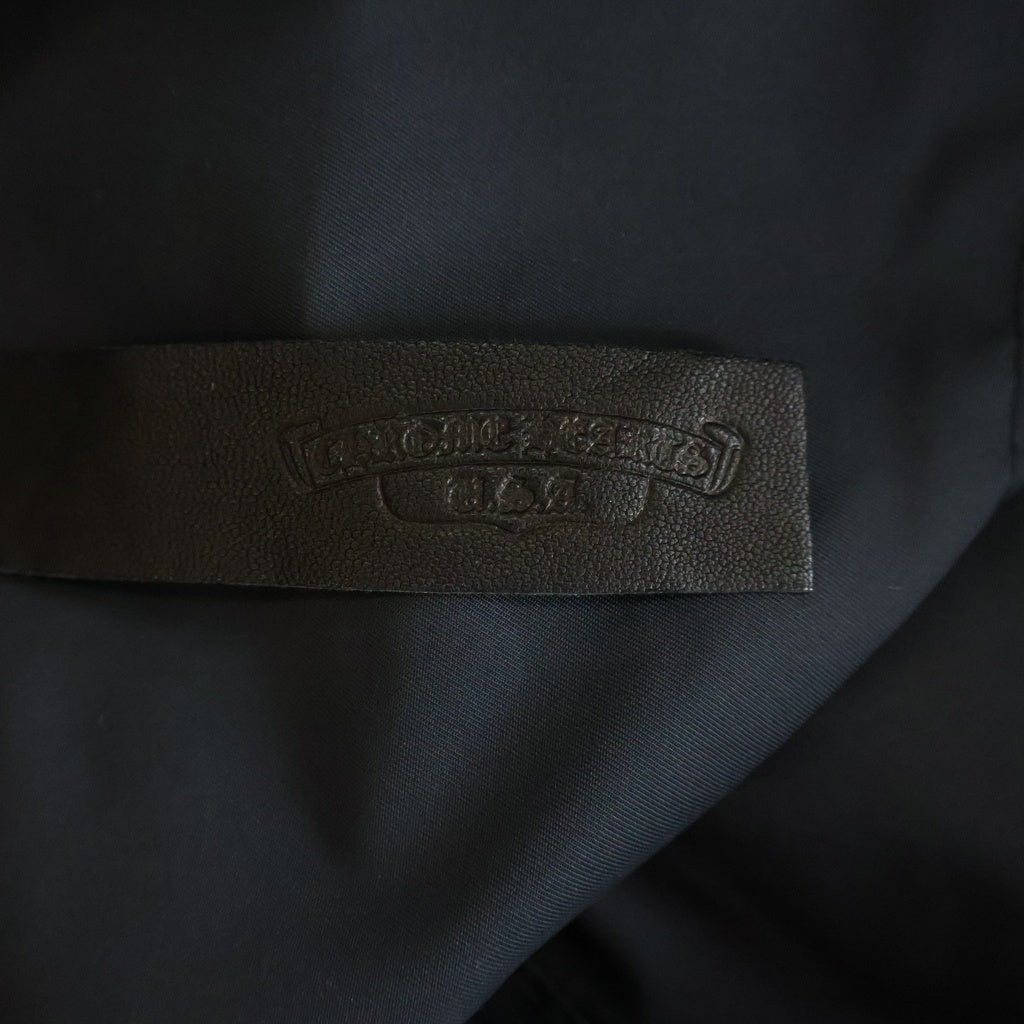 CHROME HEARTS(クロムハーツ) Y NOT Carpenter Leather Pocket Nylon Zip S/S Shirts ワイノット カーペンター レザーポケット 半袖シャツ ブラック