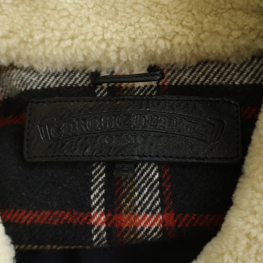 CHROME HEARTS(クロムハーツ) BLACK SHEEP PLD ジップアップムートンジャケット チェック柄ブルゾン マルチ