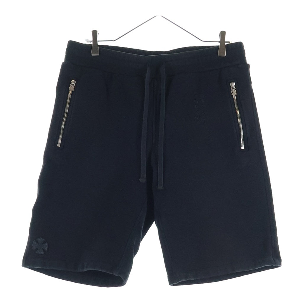 CHROME HEARTS(クロムハーツ) Y NOT CHプラスレザーパッチ付き スウェットハーフパンツ ブラック