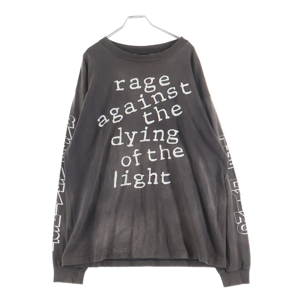 SAINT MICHAEL(セントマイケル) 22SS LS TEE RAGE AGAINST レイジアゲインスト ダメージ加工長袖Tシャツ ロンT グレー SM-S22-0000-027