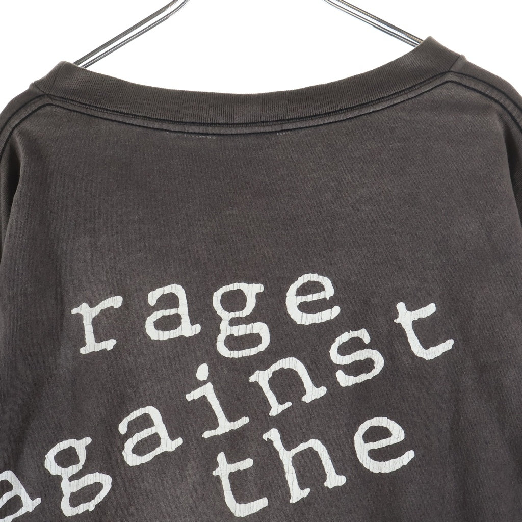 SAINT MICHAEL(セントマイケル) 22SS LS TEE RAGE AGAINST レイジアゲインスト ダメージ加工長袖Tシャツ ロンT グレー SM-S22-0000-027