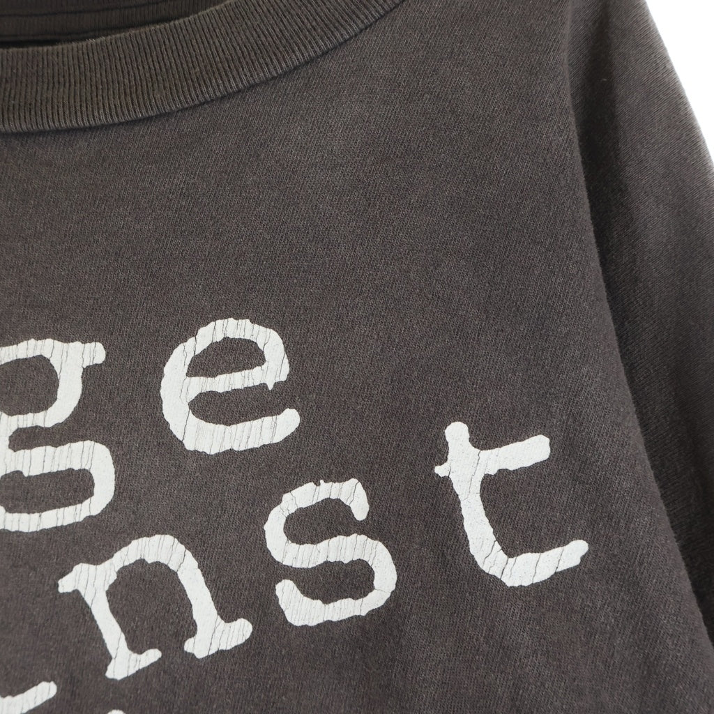 SAINT MICHAEL(セントマイケル) 22SS LS TEE RAGE AGAINST レイジアゲインスト ダメージ加工長袖Tシャツ ロンT グレー SM-S22-0000-027