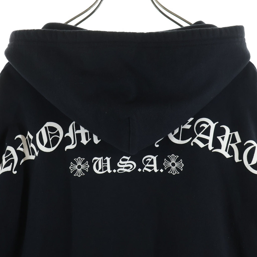 CHROME HEARTS(クロムハーツ) SWTSHRT HD ZIP Tバー ダガージップ バックアーチ 裏地サーマル ロゴジップ フーディ パーカー ブラック
