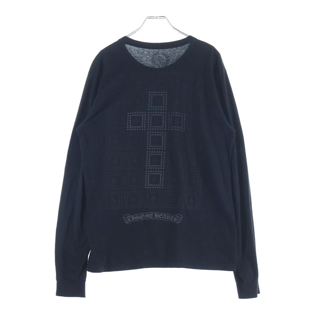 CHROME HEARTS(クロムハーツ) CH PLUS L/S TEE ブロッククロス プリント クルーネック ロングスリーブ 長袖Tシャツ ロンT ブラック