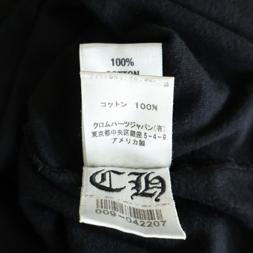 CHROME HEARTS(クロムハーツ) CH PLUS L/S TEE ブロッククロス プリント クルーネック ロングスリーブ 長袖Tシャツ ロンT ブラック