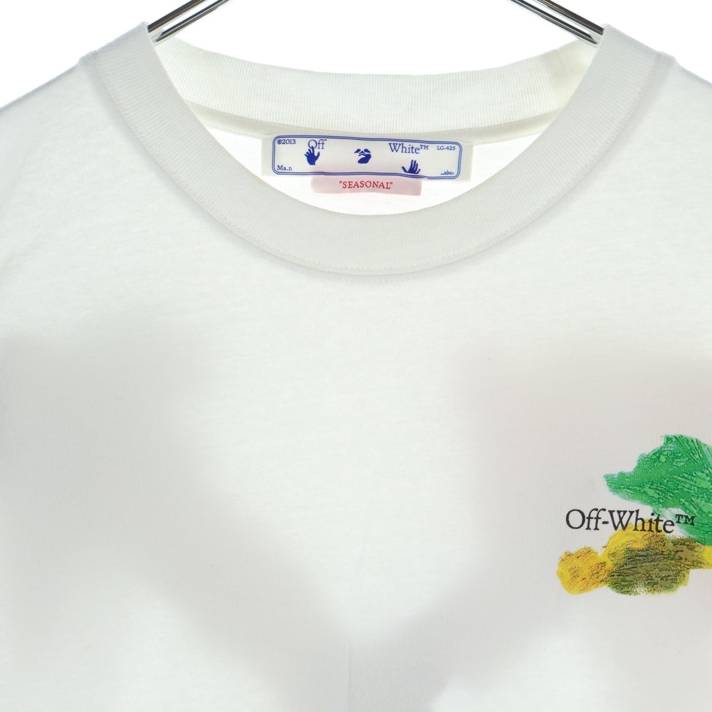 OFF-WHITE(オフホワイト) 23SS Brush Arrow ブラッシュアローペイントTシャツ 両面プリント 半袖カットソー ホワイト OMAA120S23JER001