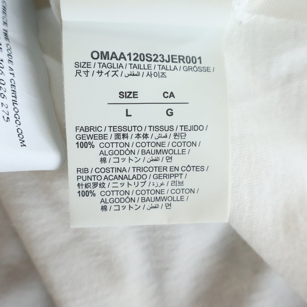 OFF-WHITE(オフホワイト) 23SS Brush Arrow ブラッシュアローペイントTシャツ 両面プリント 半袖カットソー ホワイト OMAA120S23JER001