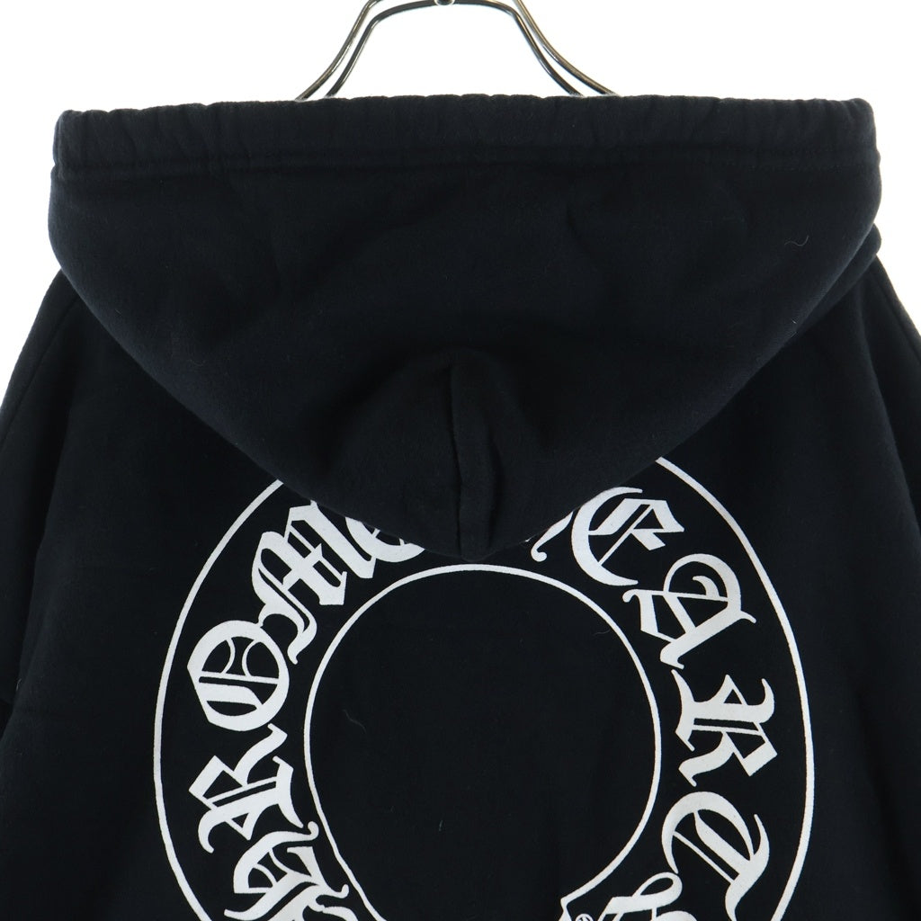CHROME HEARTS(クロムハーツ) SWTSHRT PLVR 袖フローラルバックホースシュープリントプルオーバーパーカー フーディー ブラック