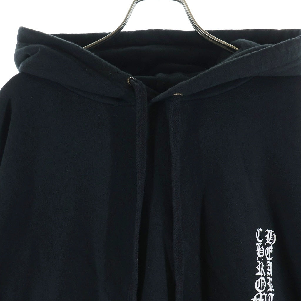 CHROME HEARTS(クロムハーツ) VERTICAL LOGO HOODIE バーティカルロゴ アームロゴプリント スウェット プルオーバーパーカー ブラック