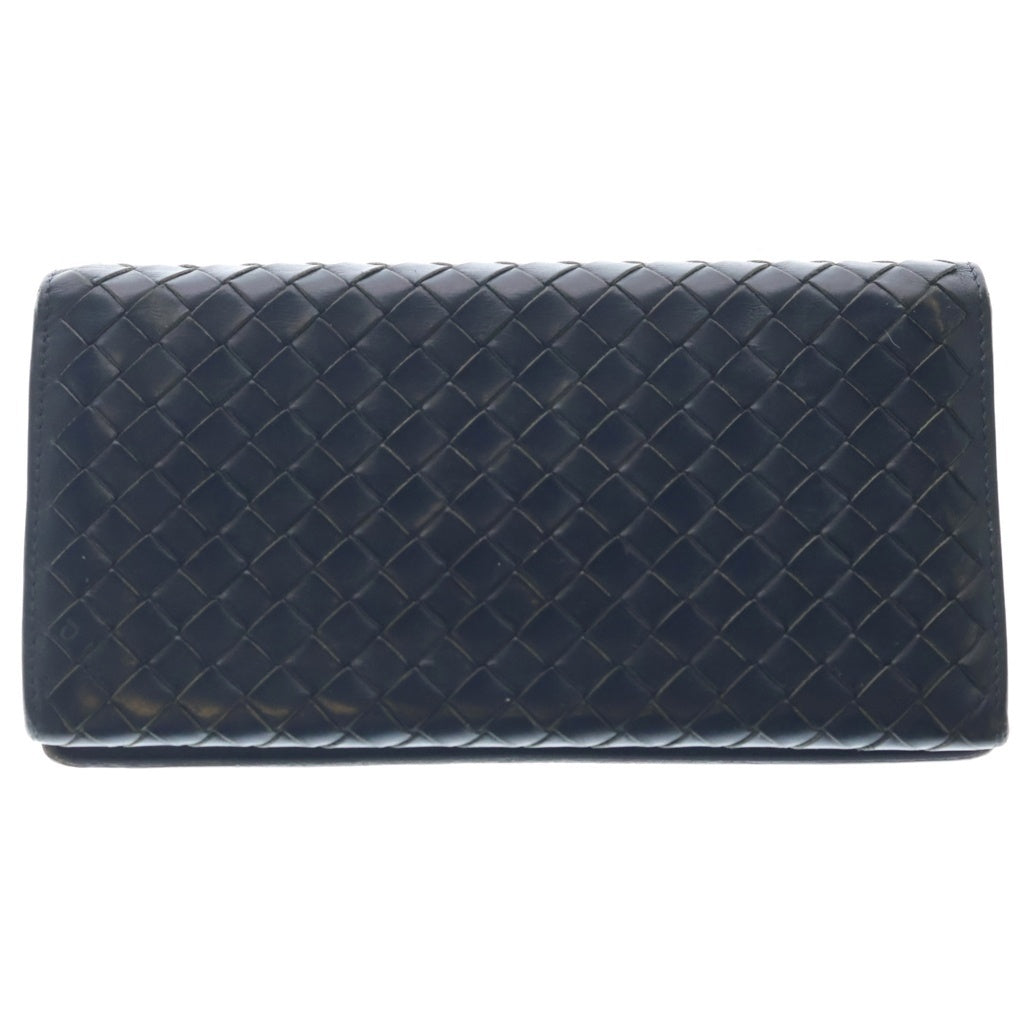 BOTTEGA VENETA(ボッテガヴェネタ) イントレチャート ライトトルマリン 二つ折り 長財布 ネイビー B03622107L