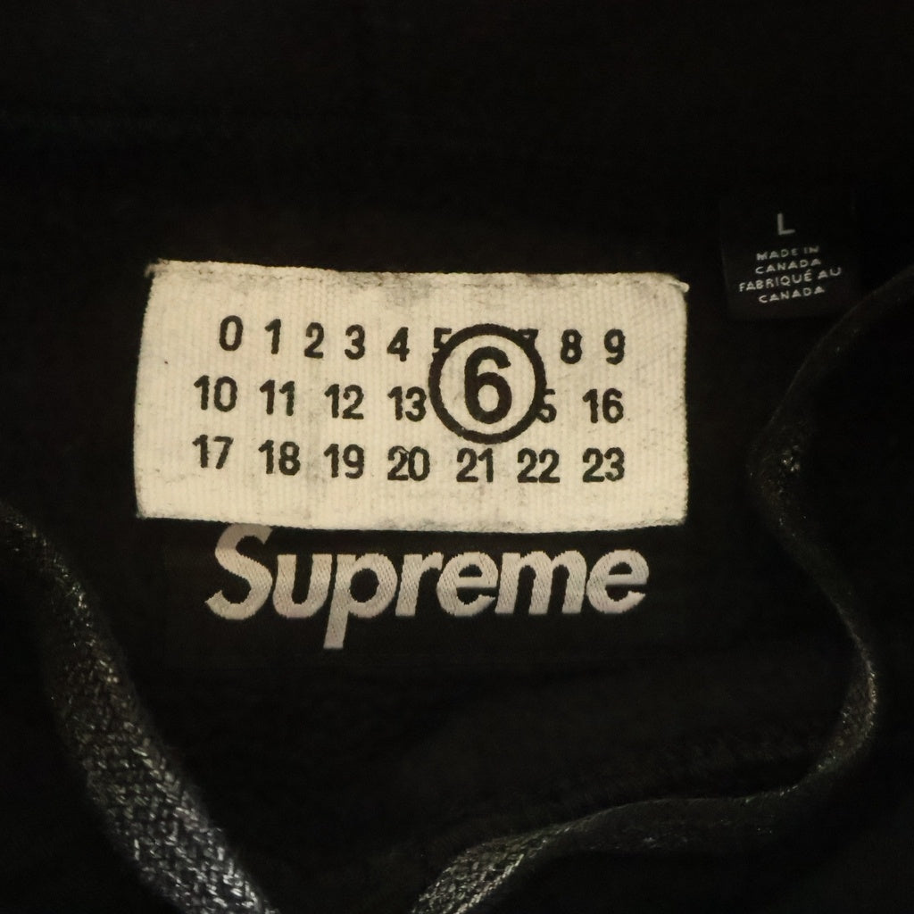SUPREME(シュプリーム) 24SS×MM6 Maison Margiela Foil Box Logo Hooded Sweatshirt エムエムシックス メゾンマルジェラ ホイル ボックスロゴ プルオーバーパーカー グレー