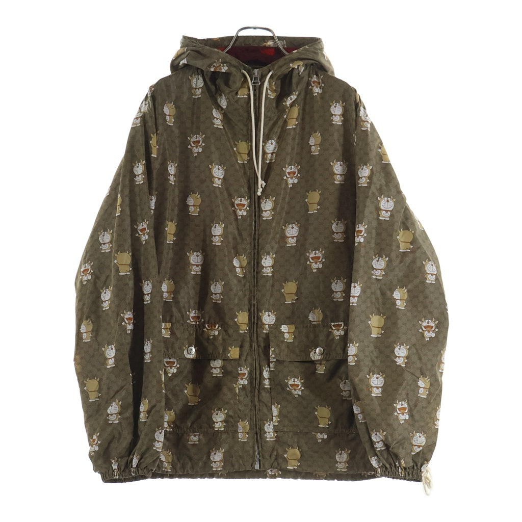 GUCCI グッチ × DORAEMON 654754 ドラえもん 牛えもん フーディー ナイロン ジャケット パーカー ブラウン GUCCI(グッチ) × DORAEMON 654754 ドラえもん 牛えもん フーディー