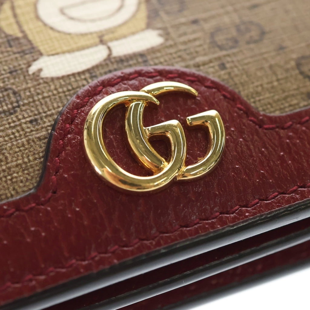 GUCCI(グッチ) ×DORAEMON 654541 ドラえもん イタリア製 50周年記念 牛ドラえもん 牛えもん ウォレット 財布 ミニGGスプリーム レディース