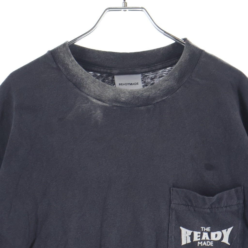 READY MADE(レディメイド) 24SST-SHIRT POCKET半袖Tシャツ カットソー ブラック RE-CO-BK-00-00-278
