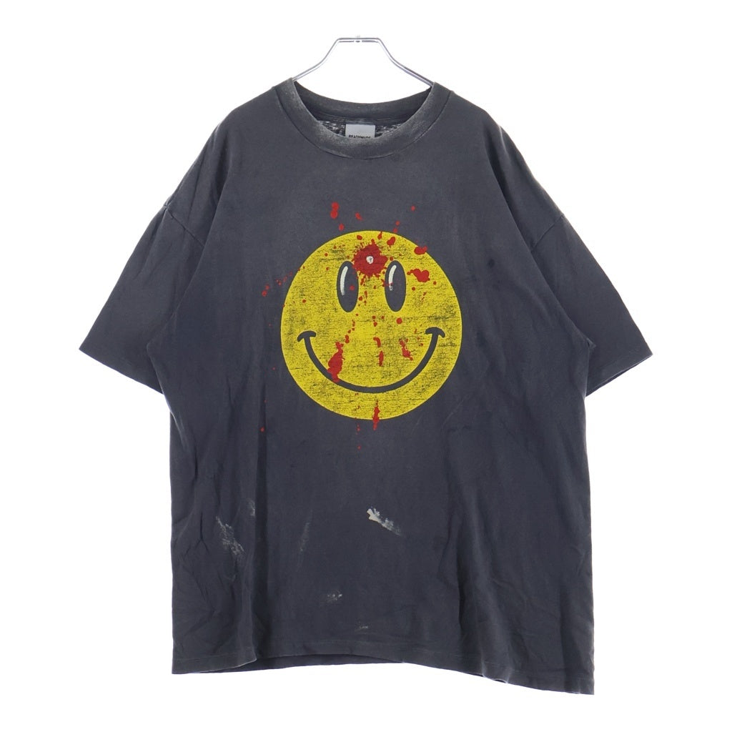 READY MADE(レディメイド) SMILE TEE スマイルプリント コットンクルーネック半袖Tシャツ ブラック RE-CO-BK-00-00-279