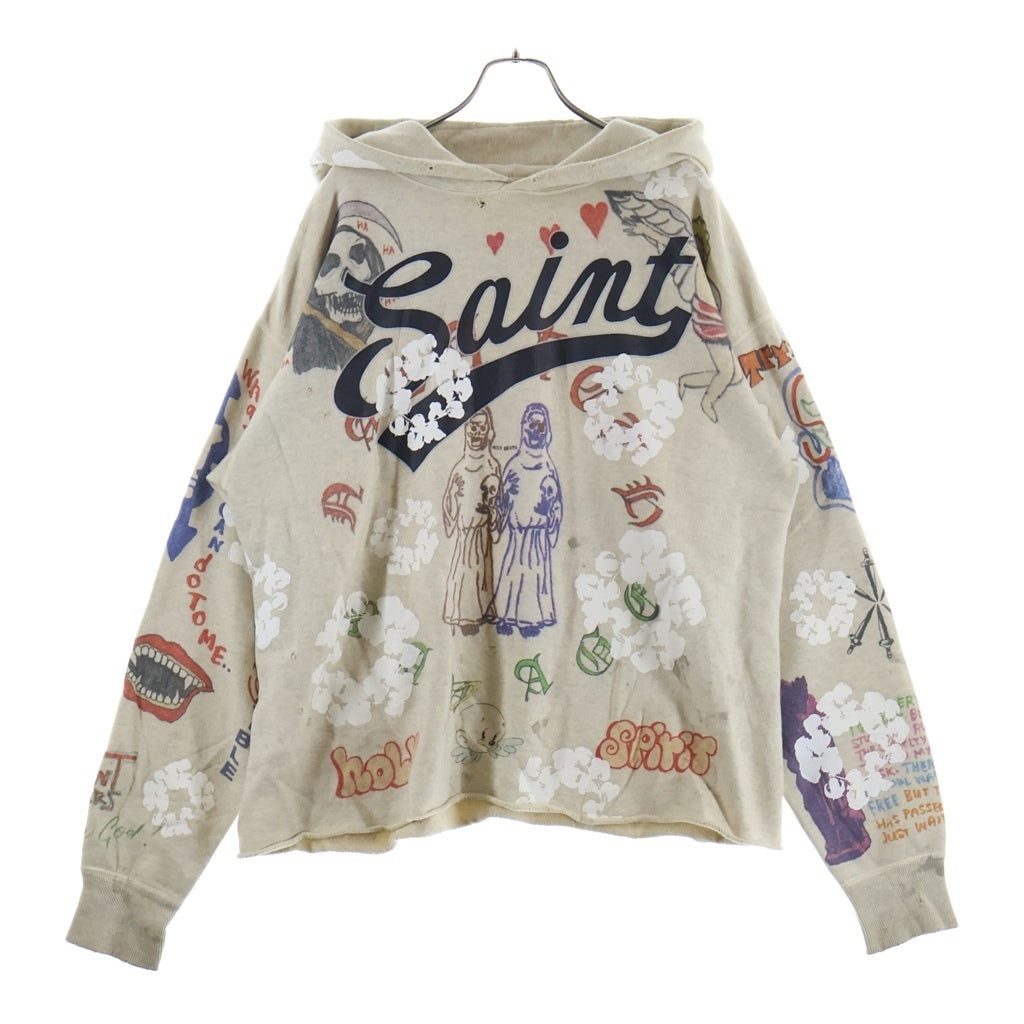 SAINT MICHAEL(セントマイケル) 22SS ×DENIM TEARS GREENAFFITTI HOODIE デニムティアーズ グラフィティ プルオーバー パーカー ベージュ SM-S22-0000-083